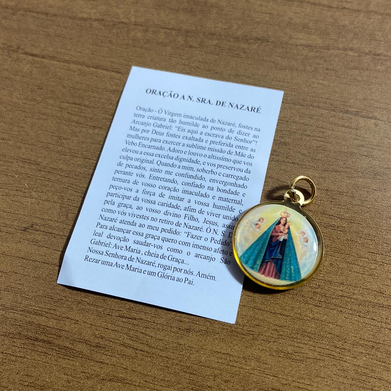 MEDALHA DUPLA FACE NOSSA SENHORA DE NAZARÉ (12 UNIDADES)