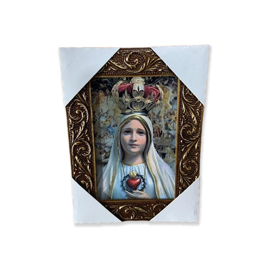 QUADRO COM MOLDURA RESINADO NOSSA SENHORA DE FÁTIMA 20,5X15,5 (1 UNIDADE)