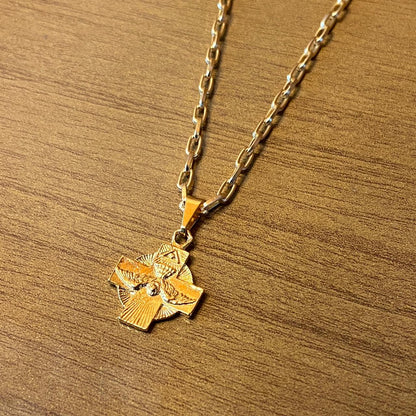 CORRENTE DOURADA DIVINO ESPÍRITO SANTO MOD3 ( 1 UNIDADE)