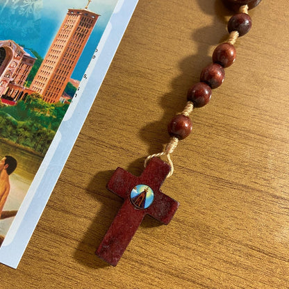 TERÇO DE MADEIRA NOSSA SENHORA APARECIDA 8MM MOD3 (3 UNIDADES)