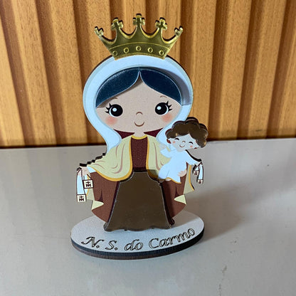 IMAGEM MDF INFANTIL NOSSA SENHORA DO CARMO COM ACRÍLICO 12,5CM (1 UNIDADE)