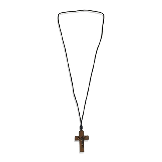 CORDÃO COM CRUCIFIXO DE MADEIRA (12 UNIDADES)