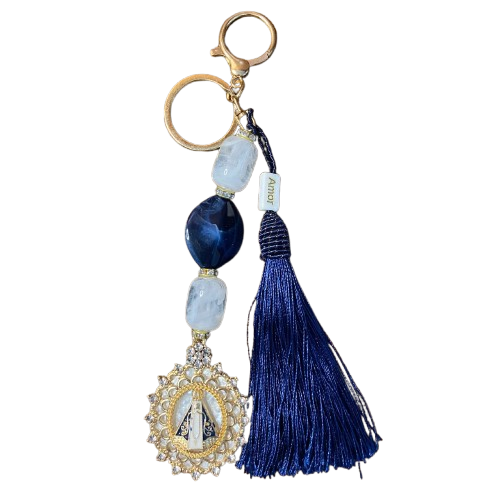 CHAVEIRO DE PEDRARIAS NOSSA SENHORA APARECIDA COM STRASS MOD3 (1 UNIDADE)