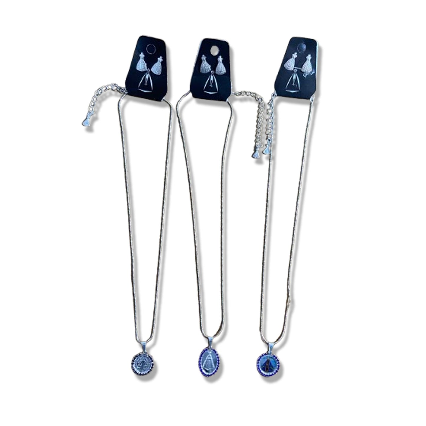 CORRENTE PRATEADA COM BRINCO MODELOS SORTIDOS  (3 UNIDADES)