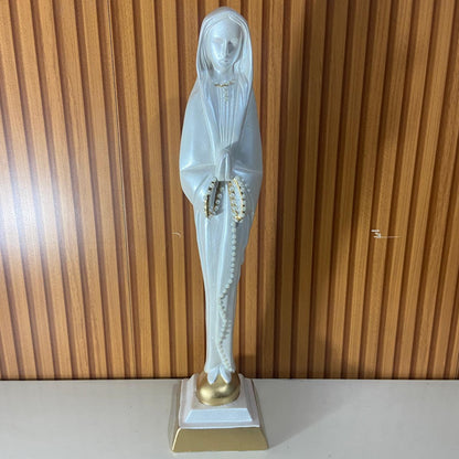 IMAGEM DE GESSO NOSSA SENHORA DO SILÊNCIO BRANCA COM STRASS  46CM (1 UNIDADE)
