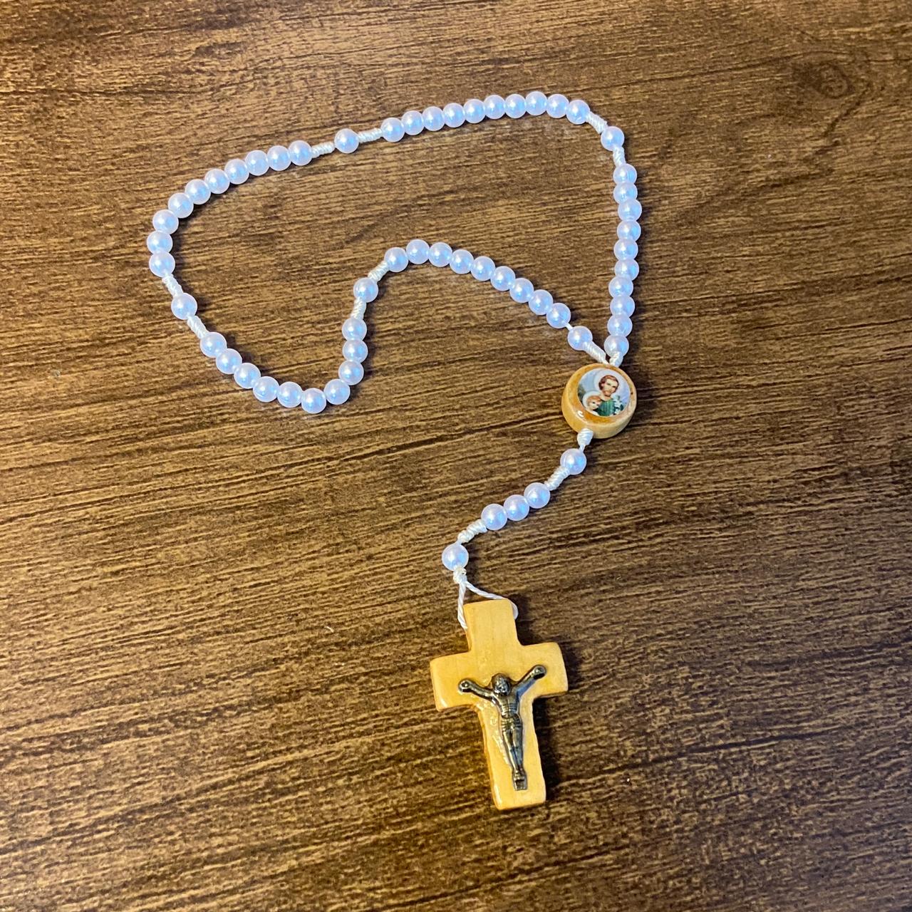 TERÇO PÉROLA MIRIM SÃO JOSÉ 06MM (12 UNIDADES)