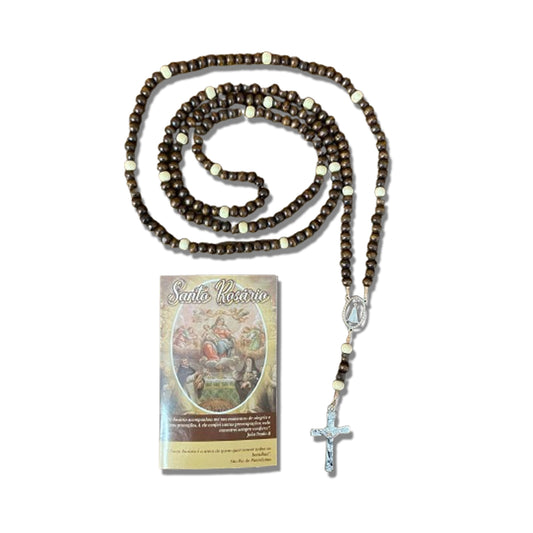 ROSÁRIO DE MADEIRA MARROM 8MM (1 UNIDADE)
