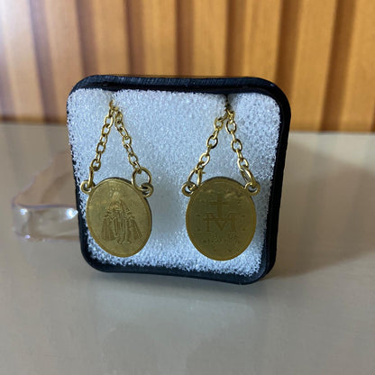 ESCAPULÁRIO DOURADO NOSSA SENHORA DAS GRAÇAS E MEDALHA MILAGROSA (6 UNIDADES)