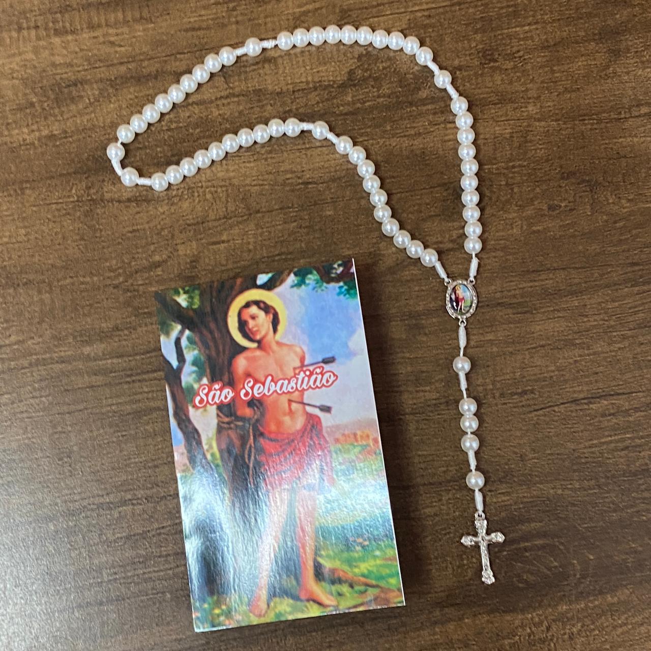 TERÇO PÉROLA SÃO SEBASTIÃO 8MM (1 UNIDADE)