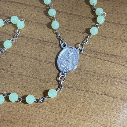TERÇO FLUORESCENTE NOSSA SENHORA APARECIDA E SÃO CRISTOVÂO 6MM (6 UNIDADES)