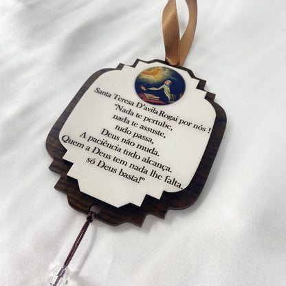 PÊNDULO MDF RESINADO SANTA TERESA D'AVILA (1 UNIDADE)