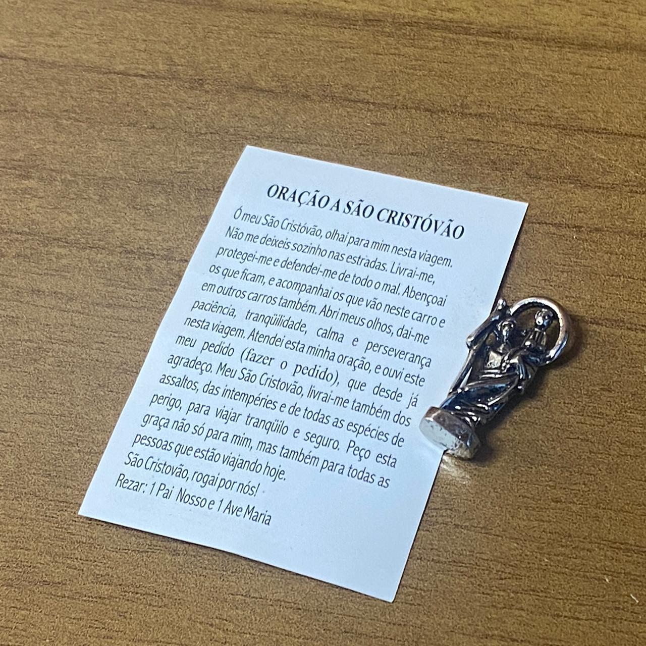 SANTO CHUMBO DE BOLSO SÃO CRISTOVÃO (12 UNIDADES)