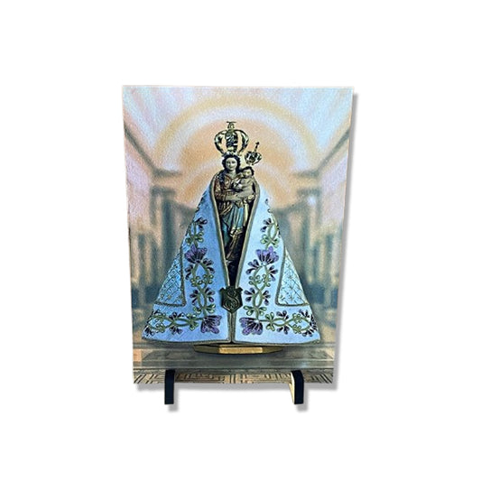PLAQUINHA DE MESA MDF RESINADO NOSSA SENHORA DE NAZARÉ 19CM x 13CM (1 UNIDADE)