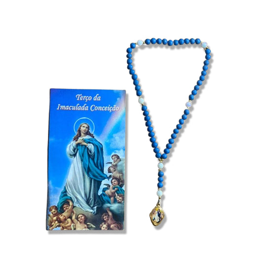 TERÇO AZUL NOSSA SENHORA DA IMACULADA CONCEIÇÃO MOD2  6MM (1 UNIDADE)