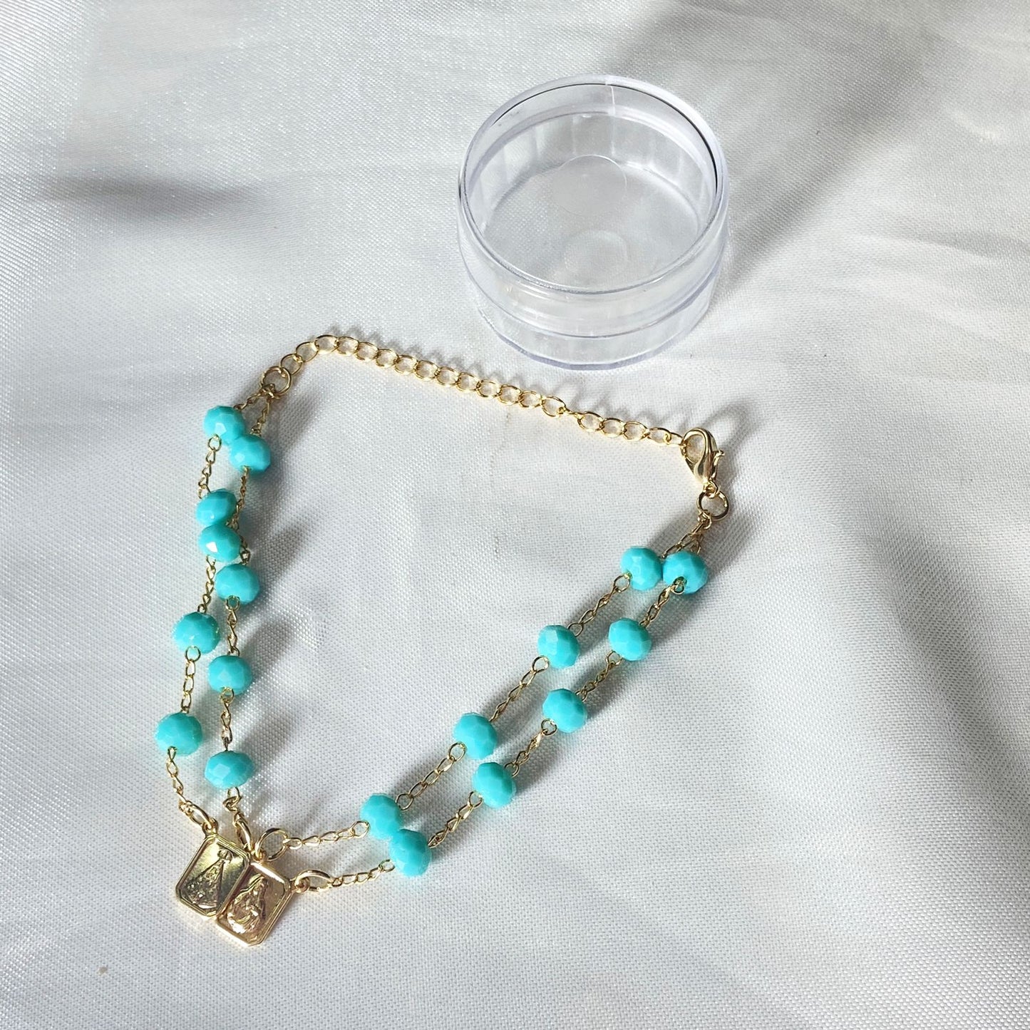 PULSEIRA ESCAPULARIO CRISTAL AZUL (3 UNIDADES)
