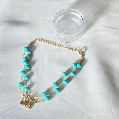PULSEIRA ESCAPULARIO CRISTAL AZUL (3 UNIDADES)
