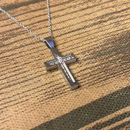 CORRENTE AÇO INOX CRUCIFIXO PAI NOSSO MOD4  (1 UNIDADES)
