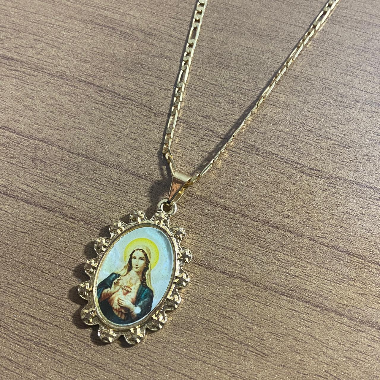 CORRENTE DOURADA IMACULADO CORAÇÃO DE MARIA MOD2 ( 1 UNIDADES)