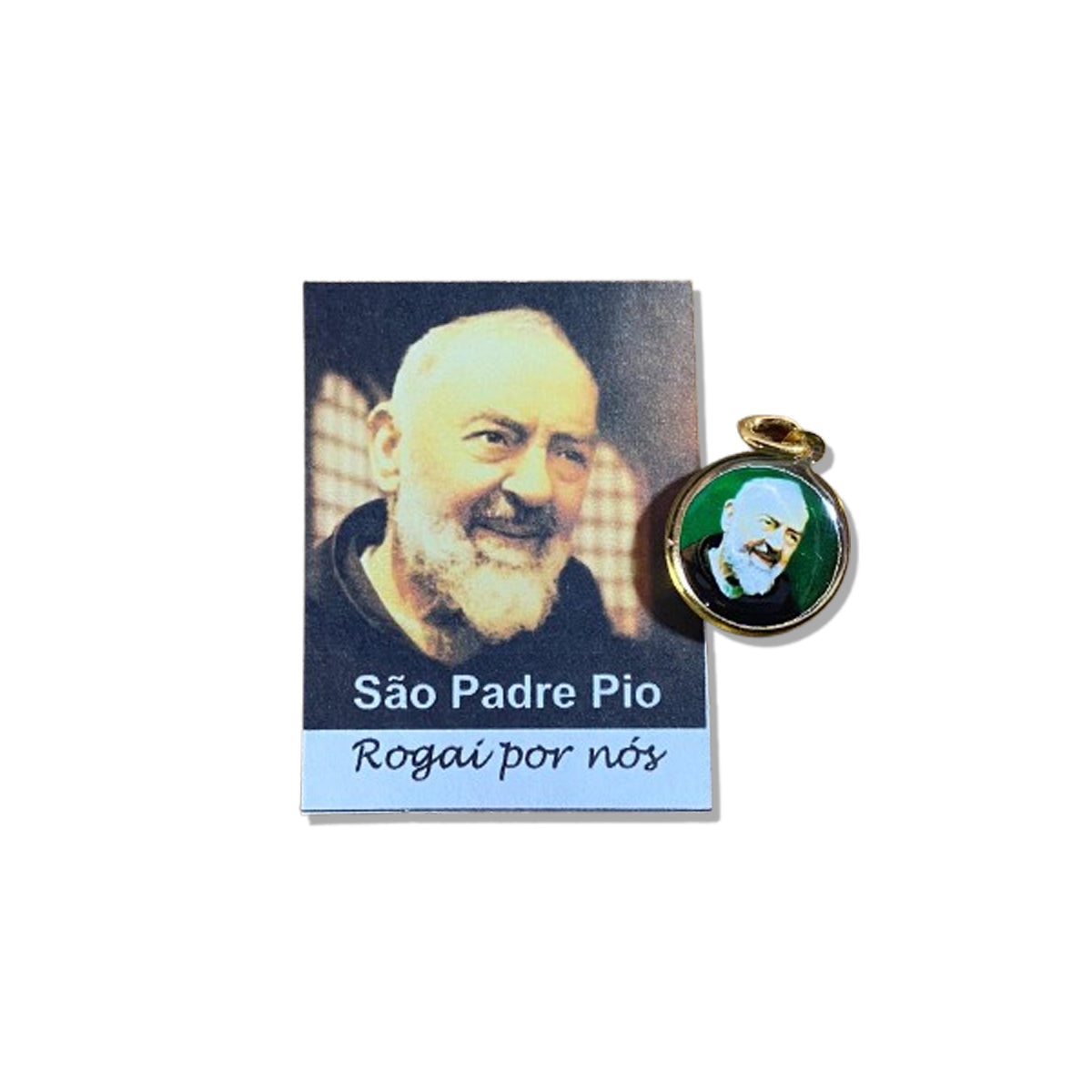 MEDALHA DUPLA FACE SANTO PADRE PIO (12 UNIDADES)