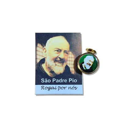 MEDALHA DUPLA FACE SANTO PADRE PIO (12 UNIDADES)