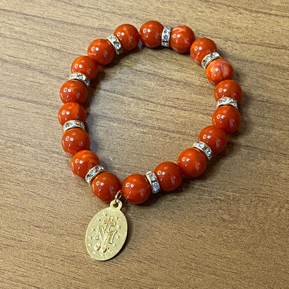 PULSEIRA PÉROLA NOSSA SENHORA DAS GRAÇAS 08MM MOD-2 (03 UNIDADES)