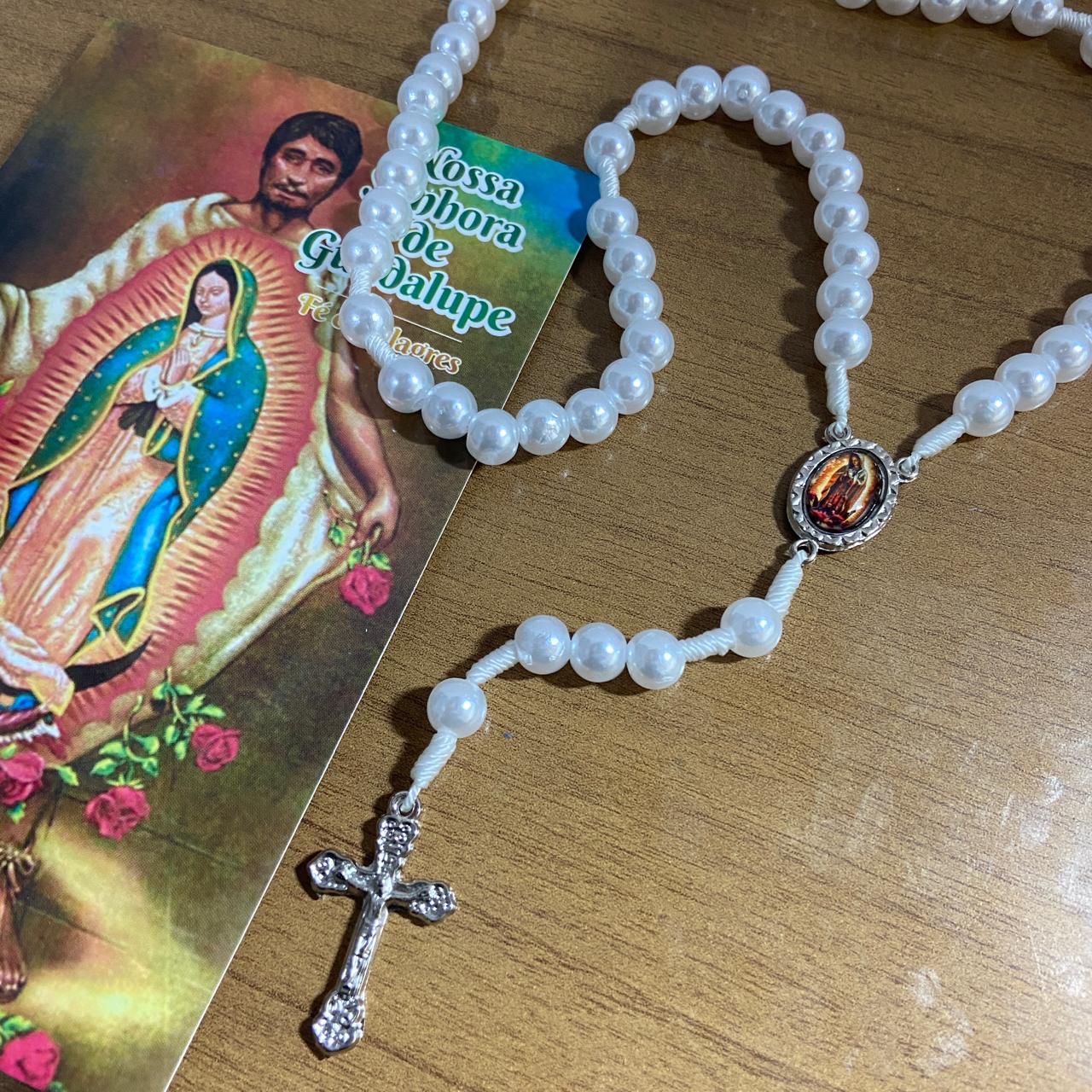 TERÇO PÉROLA NOSSA SENHORA DE GUADALUPE 8MM (1 UNIDADE)