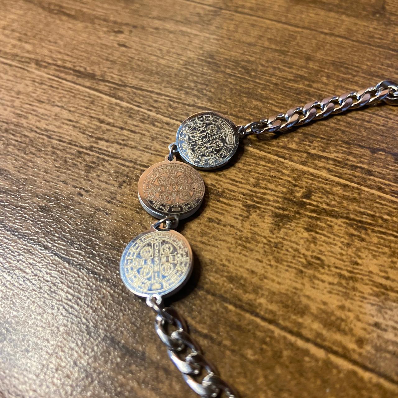 PULSEIRA INOX MEDALHA SÃO BENTO (3 UNIDADES)