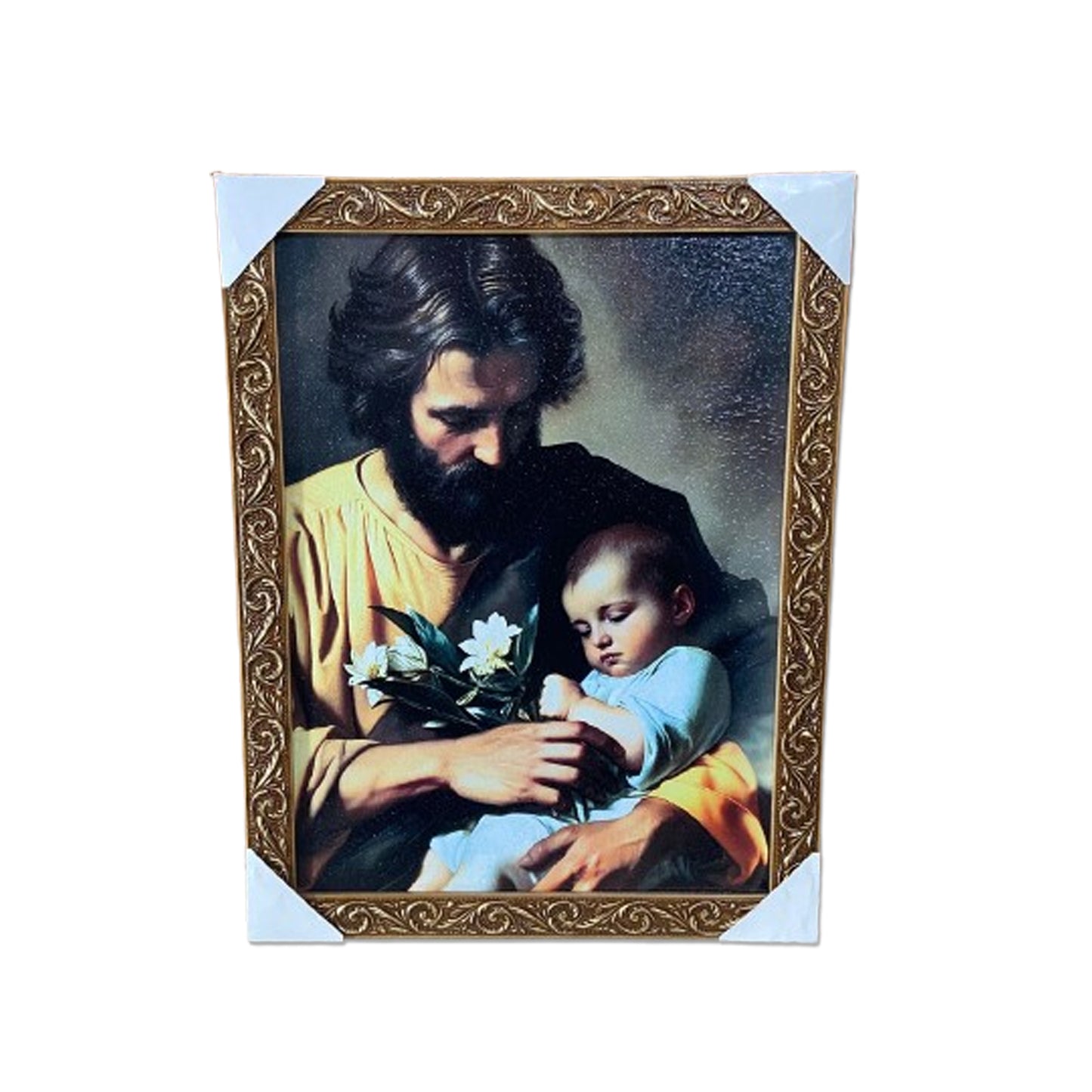QUADRO COM MOLDURA RESINADO SÃO JOSÉ 45CMX35CM MOD 02 (1 UNIDADE)