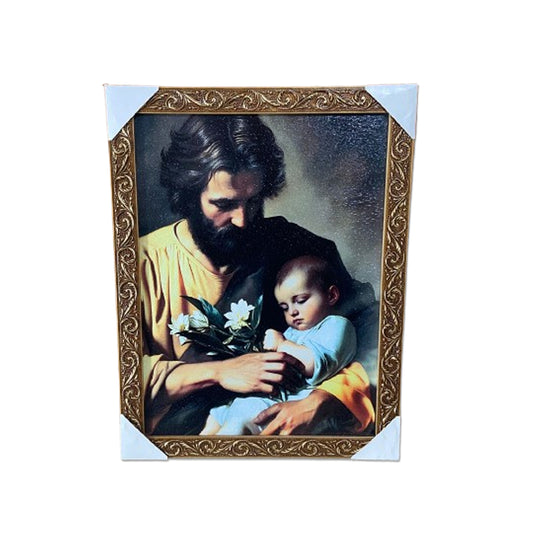QUADRO COM MOLDURA RESINADO SÃO JOSÉ 45CMX35CM MOD 02 (1 UNIDADE)