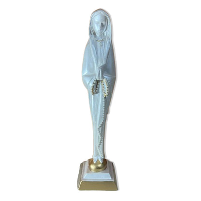 IMAGEM DE GESSO NOSSA SENHORA DO SILÊNCIO BRANCA COM STRASS  46CM (1 UNIDADE)