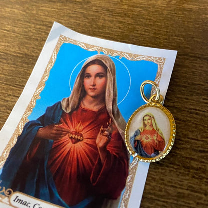 MEDALHA ALUMINIO IMACULADO CORAÇÃO DE MARIA (36 UNIDADES)