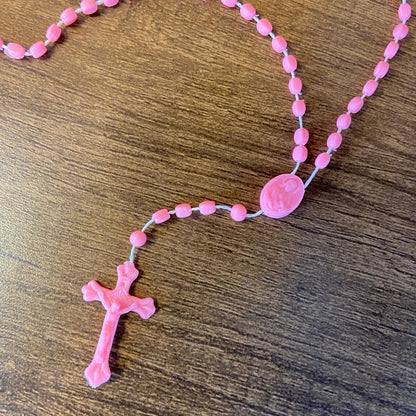 TERÇO ACRÍLICO P ROSA  (12 UNIDADES)