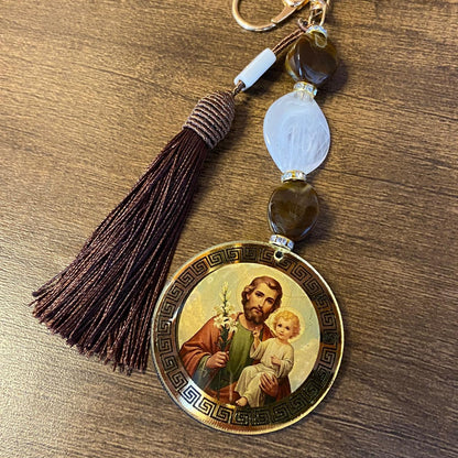 CHAVEIRO DE PEDRARIAS SÃO JOSÉ EM ACRÍLICO (1 UNIDADE)