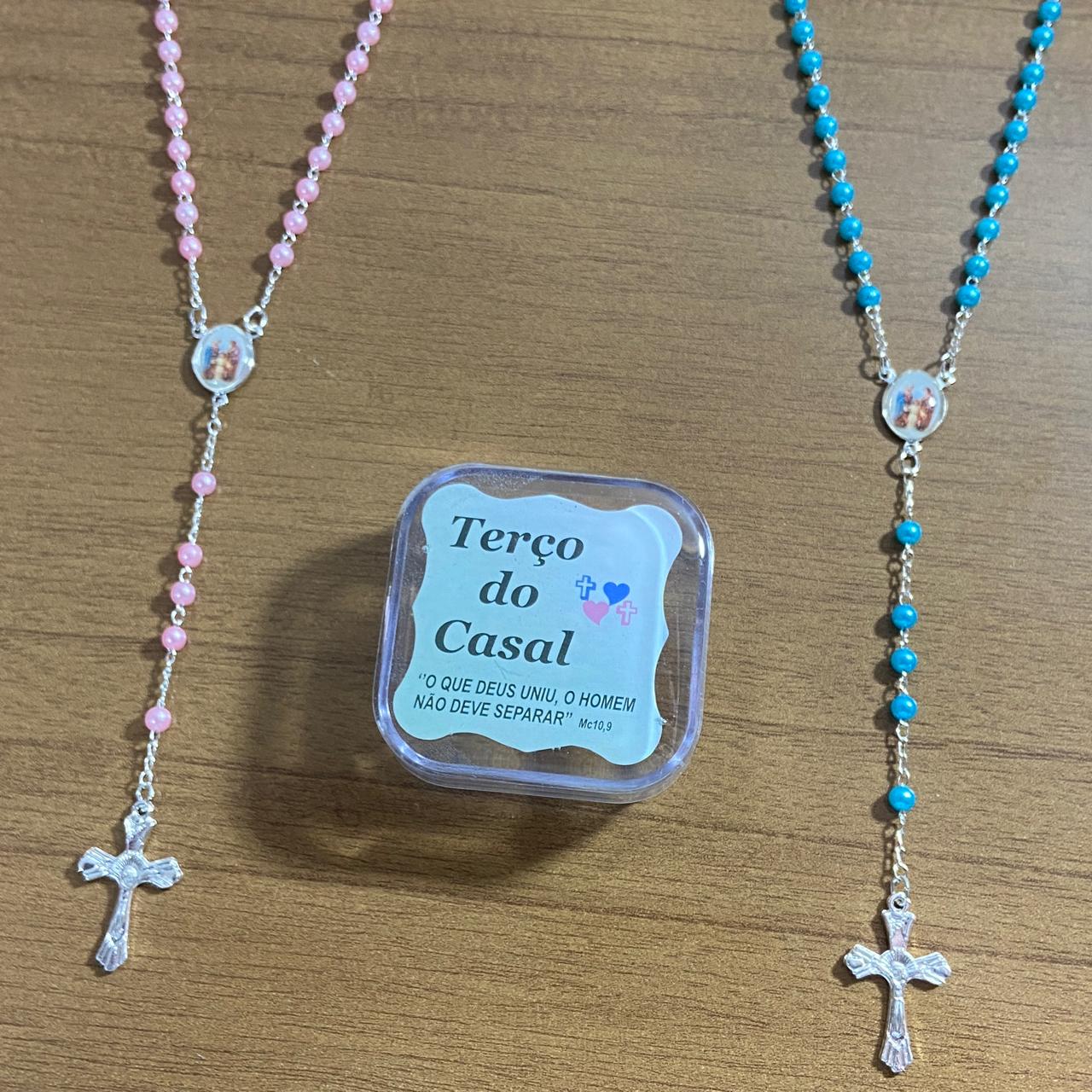 TERÇO PÉROLA NA CAIXINHA DO CASAL  4MM (1 UNIDADES)