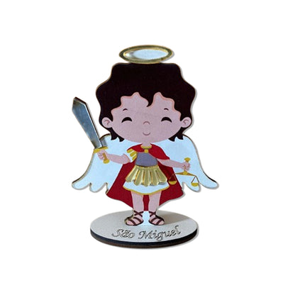 IMAGEM MDF INFANTIL SÃO MIGUEL ARCANJO COM ACRÍLICO 12,5CM (1 UNIDADE)