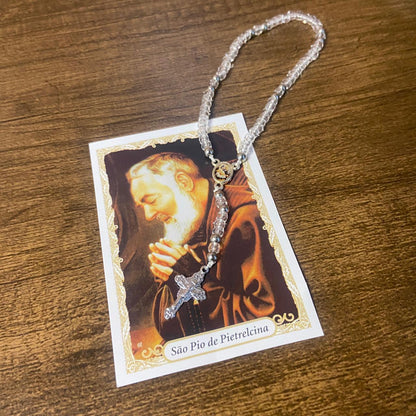 TERÇO MIÇANGA SÃO PADRE PIO 4MM (1UNIDADE)