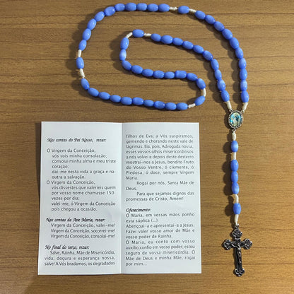 TERÇO DE VIDRO NOSSA SENHORA DA IMACULADA CONCEIÇÃO 6MM (1 UNIDADE)