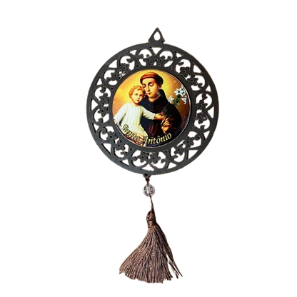 MANDALA MDF TABACO RESINADA SANTO ANTÔNIO  (1 UNIDADE)