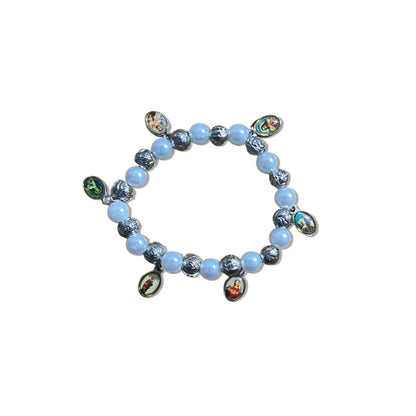 PULSEIRA PRATEADA COM PÉROLA TODOS OS SANTOS  (01 UNIDADE)