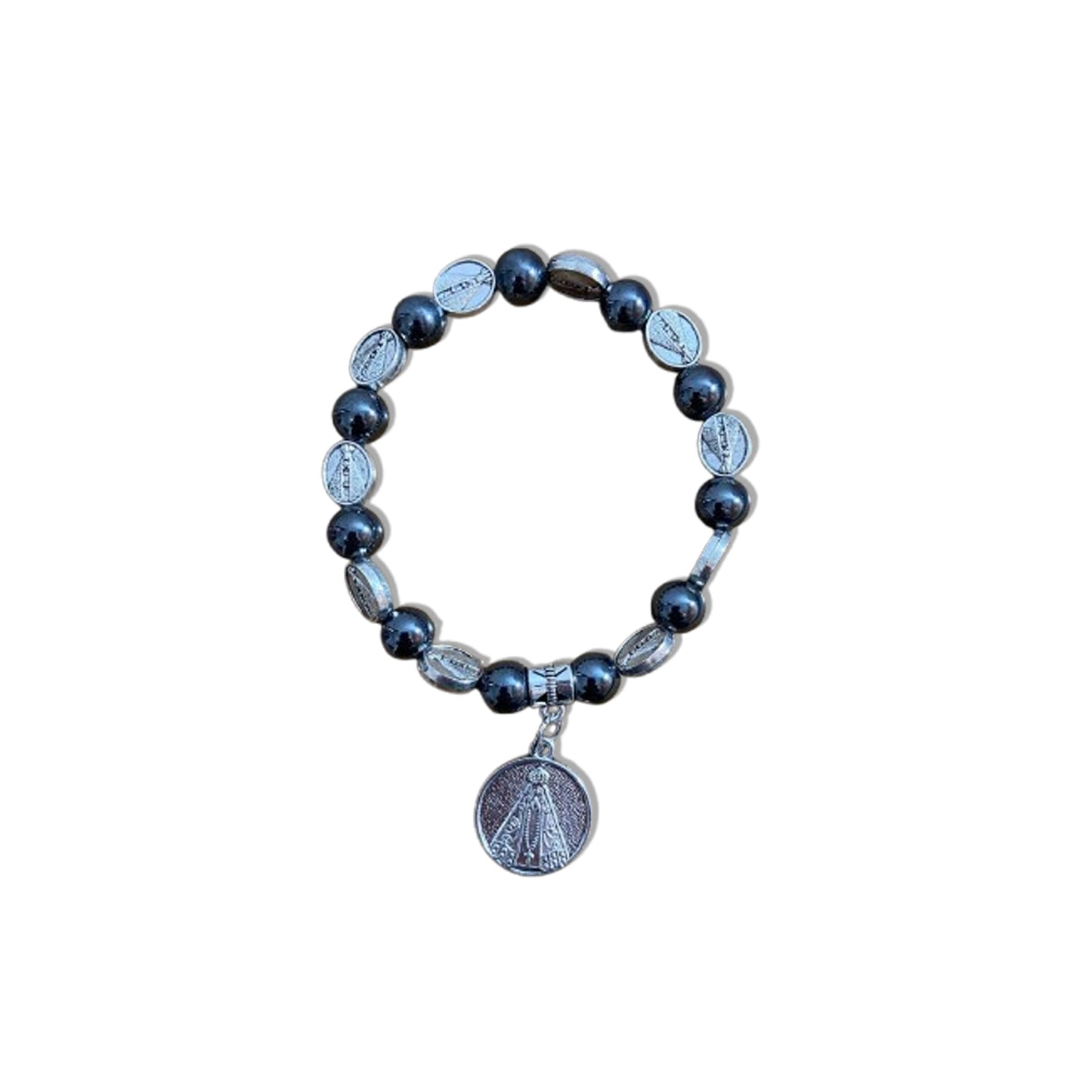 PULSEIRA HEMATITA NOSSA SENHORA APARECIDA MOD3 (12 UNIDADES)
