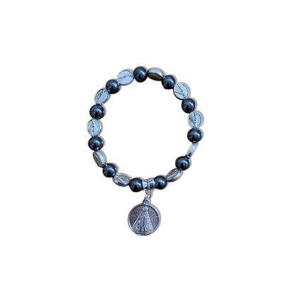 PULSEIRA HEMATITA NOSSA SENHORA APARECIDA MOD3 (12 UNIDADES)
