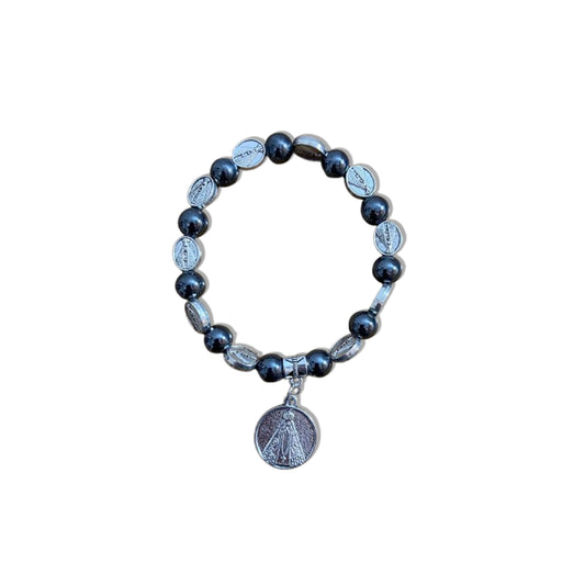 PULSEIRA HEMATITA NOSSA SENHORA APARECIDA MOD3 (12 UNIDADES)