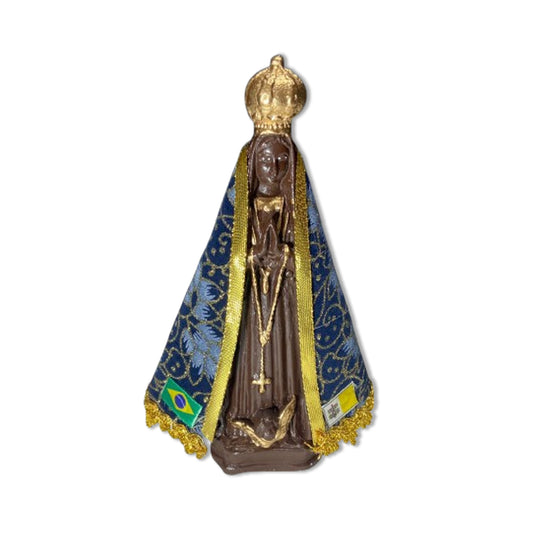 IMAGEM DE GESSO NOSSA SENHORA APARECIDA COM MANTO 22CM (1 UNIDADE)