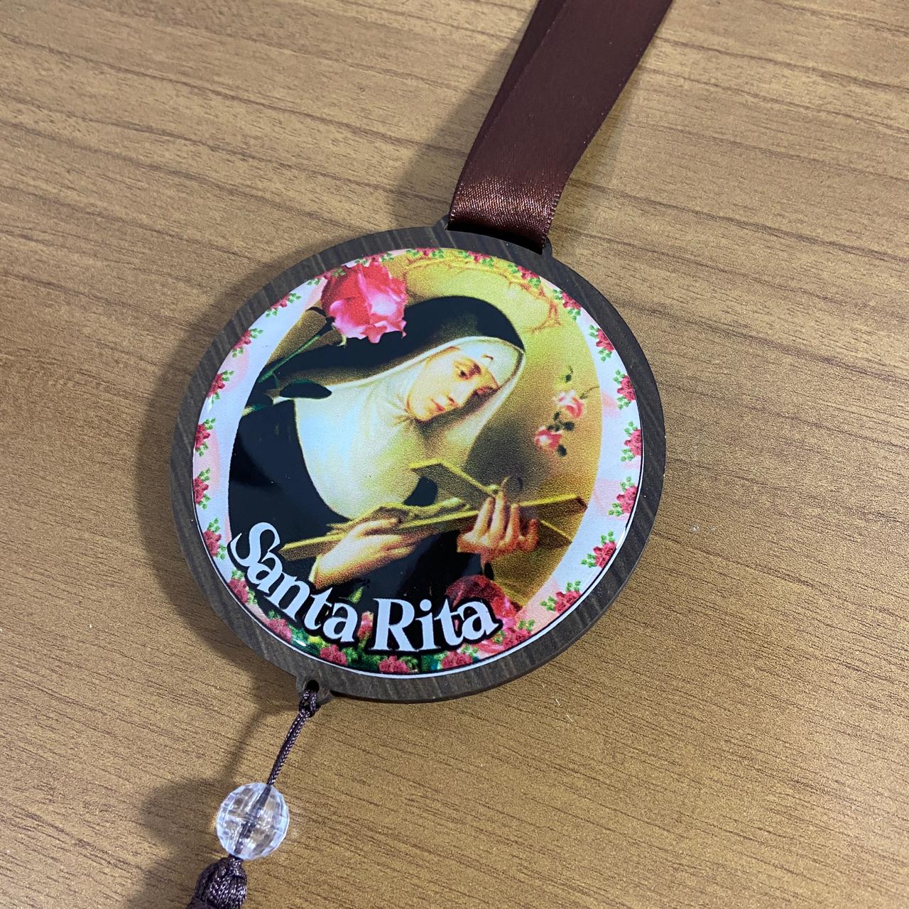 ADORNO ÚNICO REDONDO SANTA RITA DE CÁSSIA (1 UNIDADE)