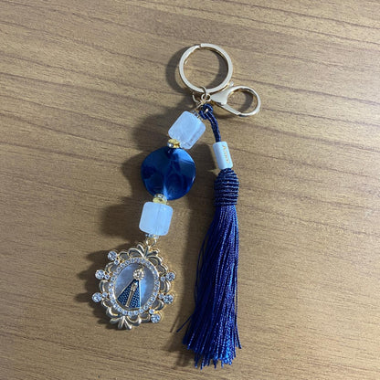 CHAVEIRO DE PEDRARIAS NOSSA SENHORA APARECIDA COM STRASS MOD2 (1 UNIDADE)