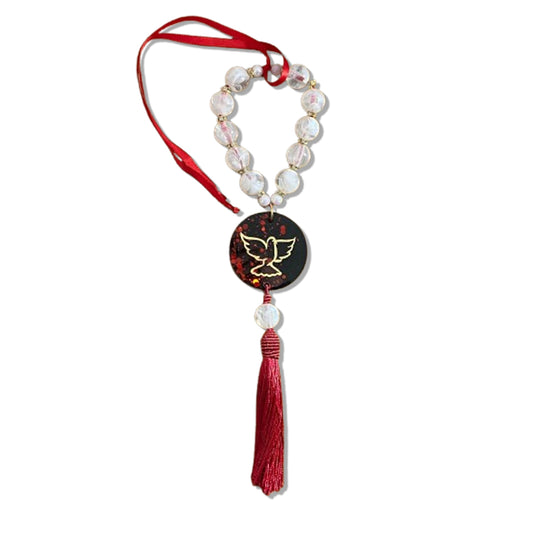 DEZENA PÉROLA DIVINO ESPÍRITO SANTO RESINADO 15MM (1 UNIDADE)