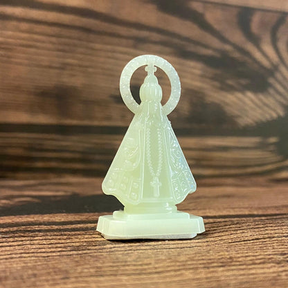 IMAGEM DE PLÁSTICO NOSSA SENHORA APARECIDA  PARA CARRO FLUORESCENTE  5,5CM (12 UNIDADES)