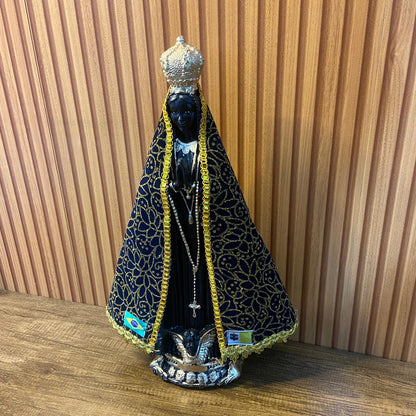 IMAGEM DE GESSO NOSSA SENHORA APARECIDA COM MANTO MOD3 45CM (1 UNIDADE)