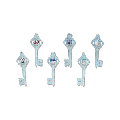 CHAVE PÍCOLA FLUORESCENTE SANTOS SORTIDOS  (6 UNIDADES)