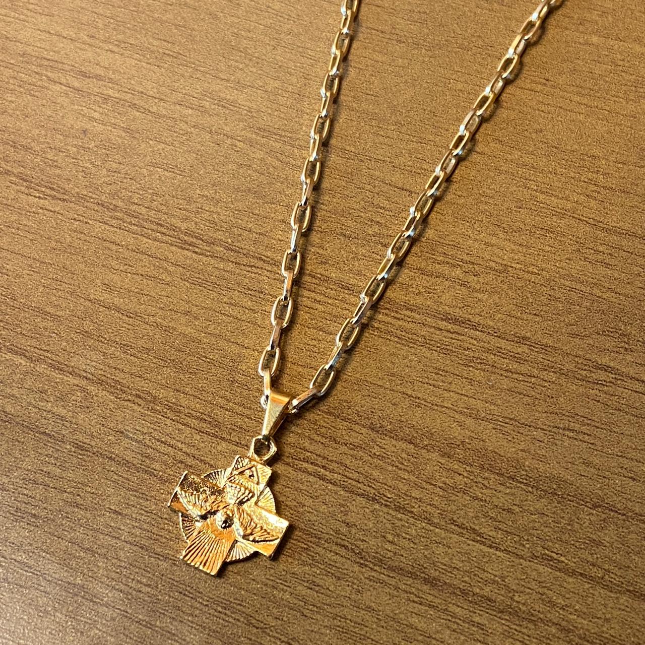 CORRENTE DOURADA DIVINO ESPÍRITO SANTO MOD3 ( 1 UNIDADE)